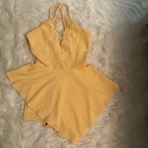 Fashion Nova Yellow Romper Size Small